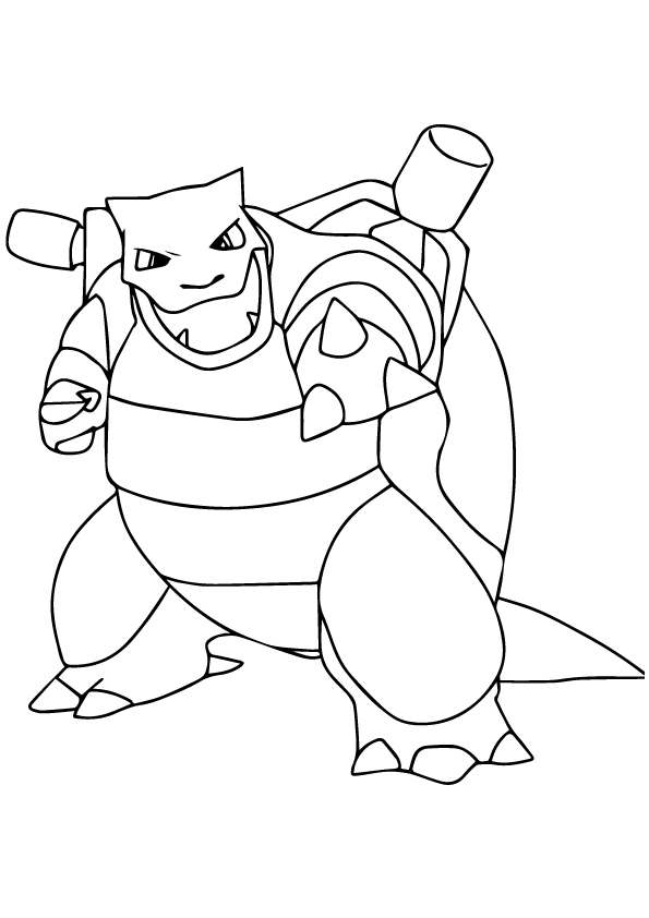 Desenho de Pokemon Blastoise para Colorir e Imprimir Pdf Grátis