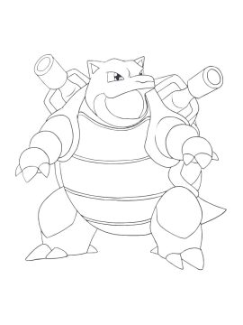 Desenho de Pokemon Blastoise para Colorir e Pintar Usando Giz de Cera