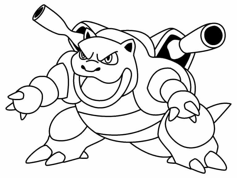 Desenho de Pokemon Blastoise para Colorir