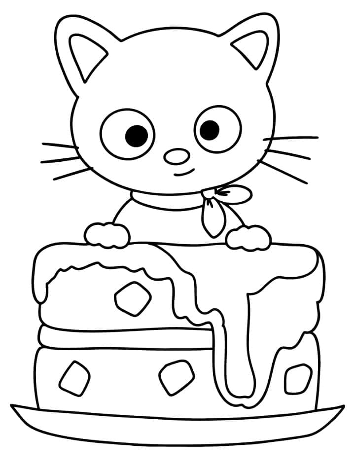 Desenho de Chococat Sorridente para Colorir