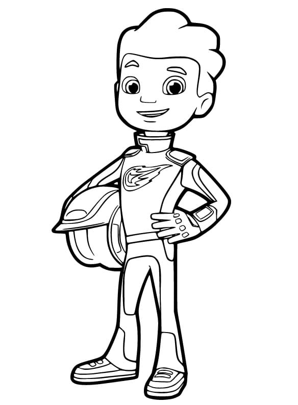 Desenho de Aj de Blaze e as Monster Machines para Colorir