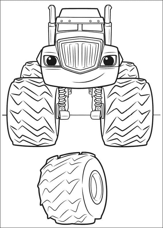 Desenho de Crusher de Blaze e as Monster Machines para Colorir