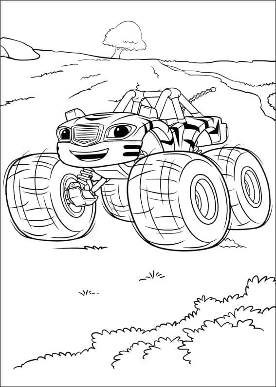 Desenho de Stripes de Blaze e as Monster Machines para Colorir
