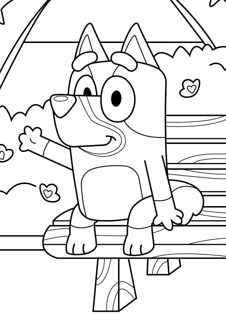 Desenho de Bluey Bonita para Colorir