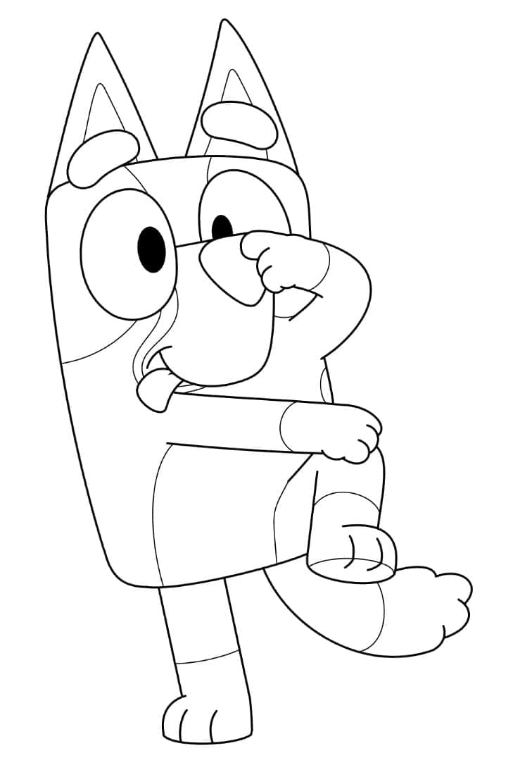 Desenho de Bluey Engracada para Colorir