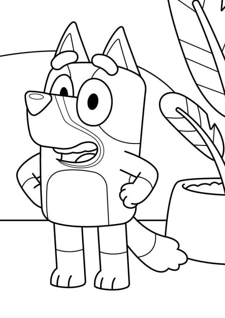 Desenho de Bluey Sorrindo para Colorir