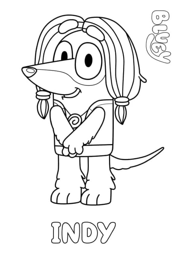 Desenho de Indy de Bluey para Colorir
