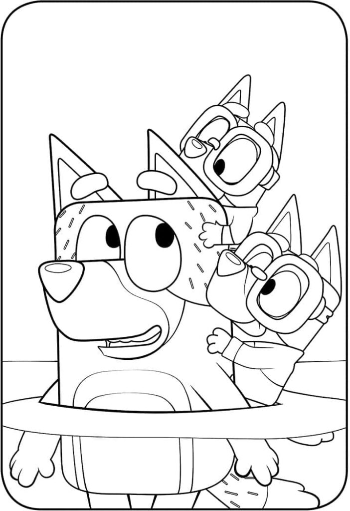Desenho Infantil em Pdf de Bluey para Colorir