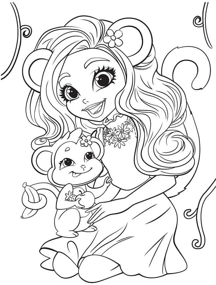 Desenho de Merit e Compass Enchantimals para Colorir