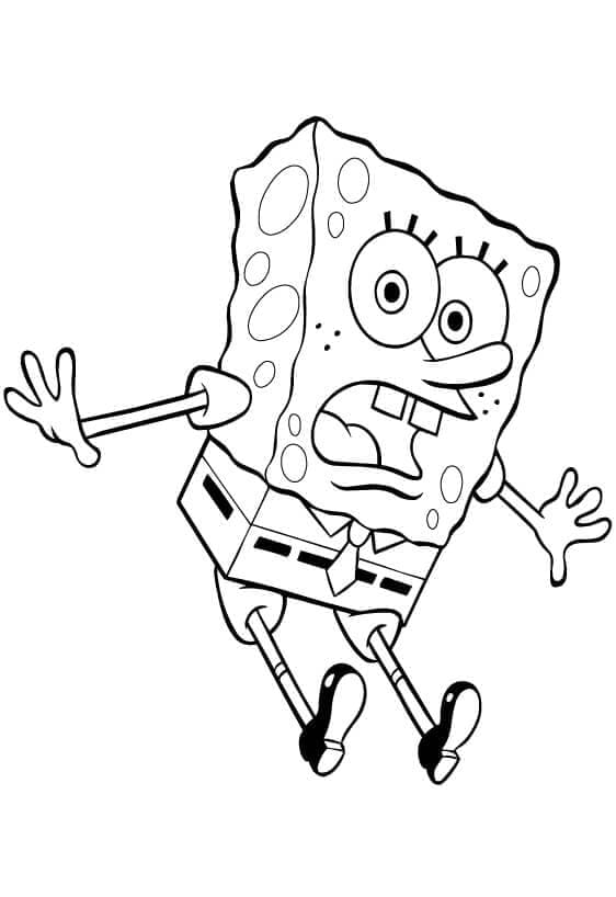 Desenho de Bob Esponja Feliz para Colorir