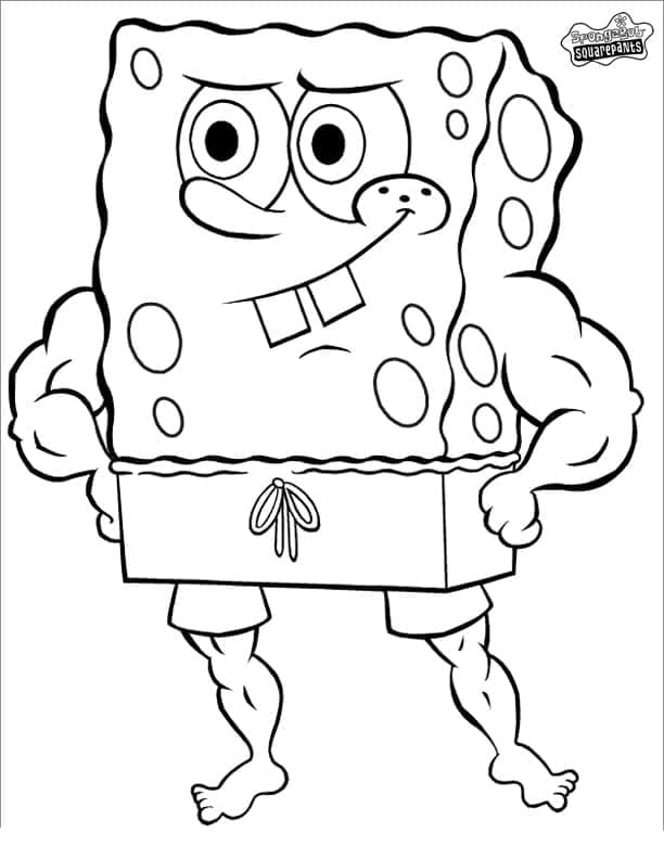 Desenho de Bob Esponja Incrível para Colorir