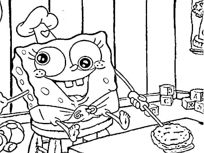 Desenho de Bob Esponja Maluco para Colorir
