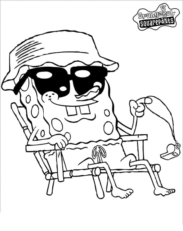 Desenho de Bob Esponja Relaxante para Colorir
