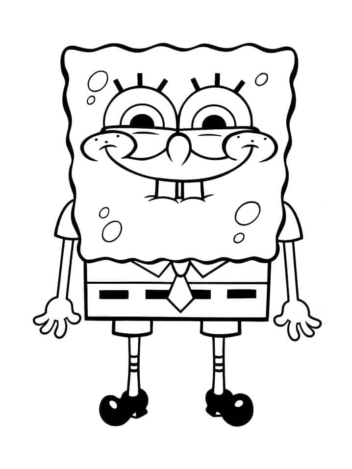 Desenho de Bob Esponja Sorridente para Colorir