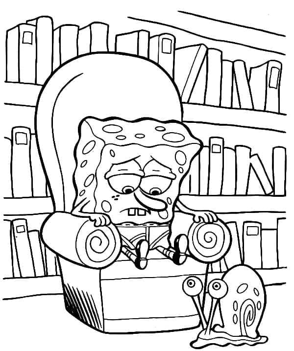 Desenho de Bob Esponja Triste para Colorir 2