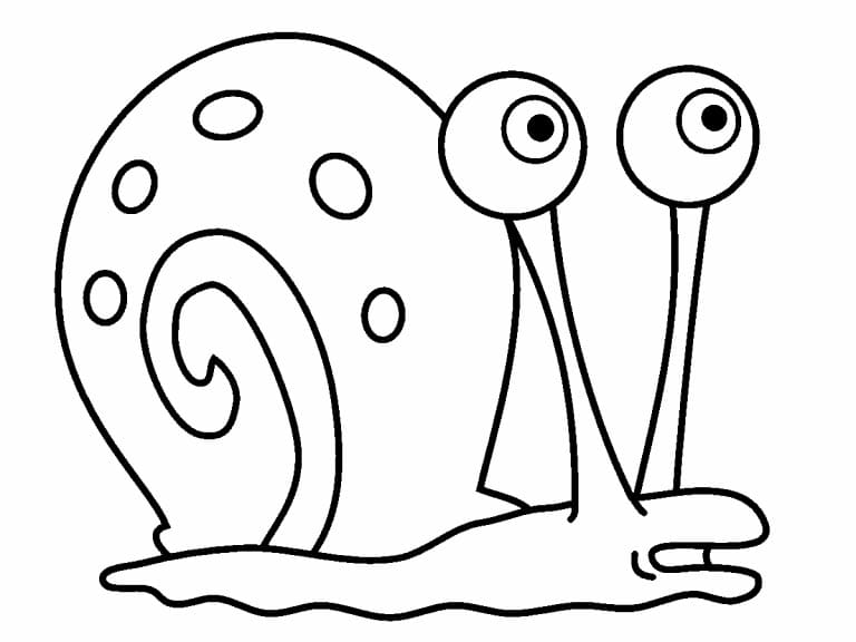 Desenho de Gary Caracol de Bob Esponja para Colorir