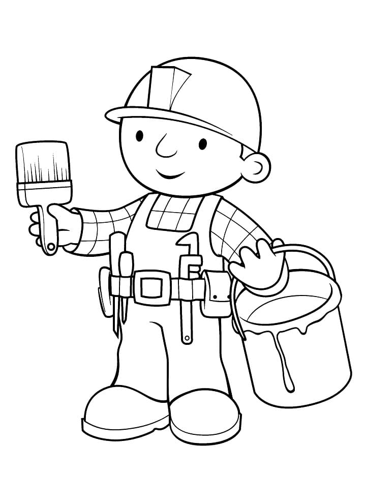 Desenho de Bob o Construtor Adorável para Colorir
