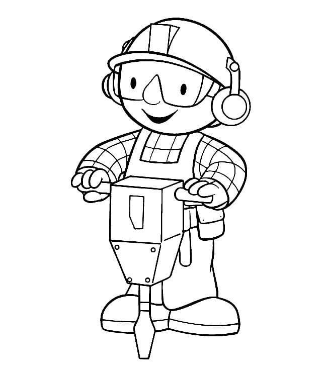 Desenho de Bob o Construtor Fofo para Colorir
