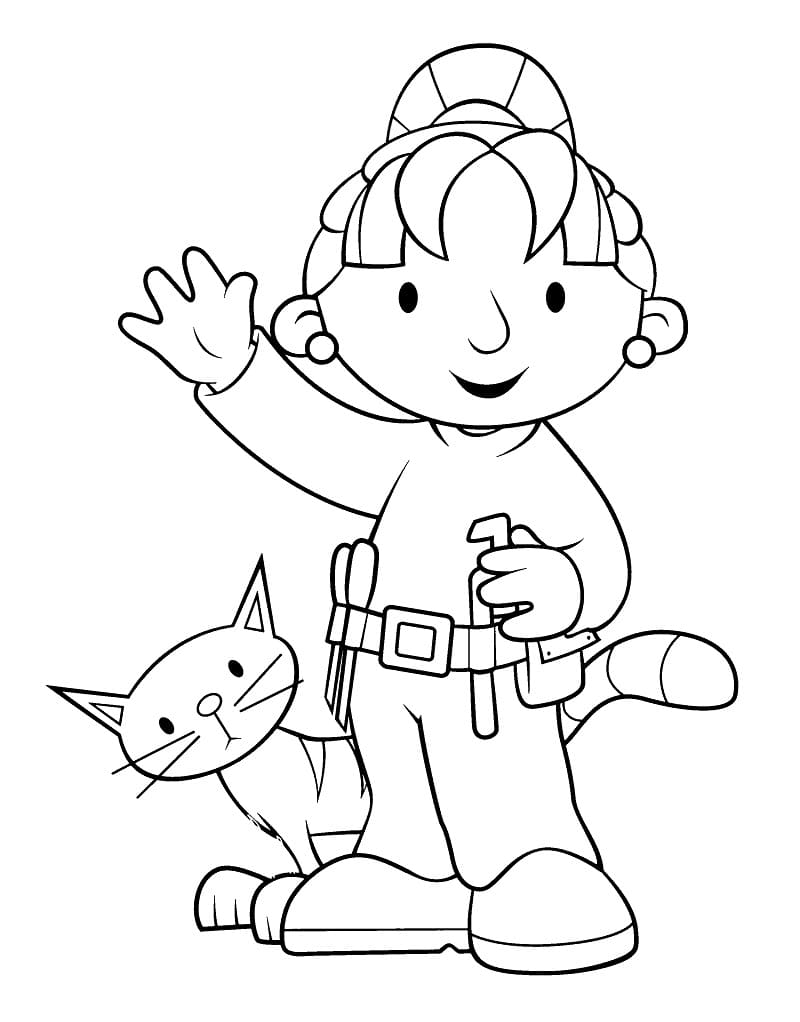 Desenho de Bob o Construtor para Crianças de 1 Ano para Colorir