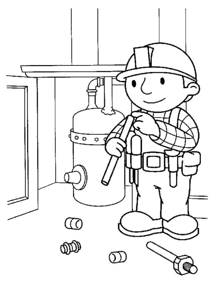 Desenho de Bob o Construtor para Crianças de 3 Anos para Colorir