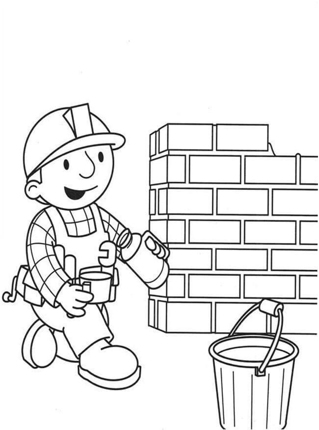Desenho de Bob o Construtor para Crianças de 4 Anos para Colorir