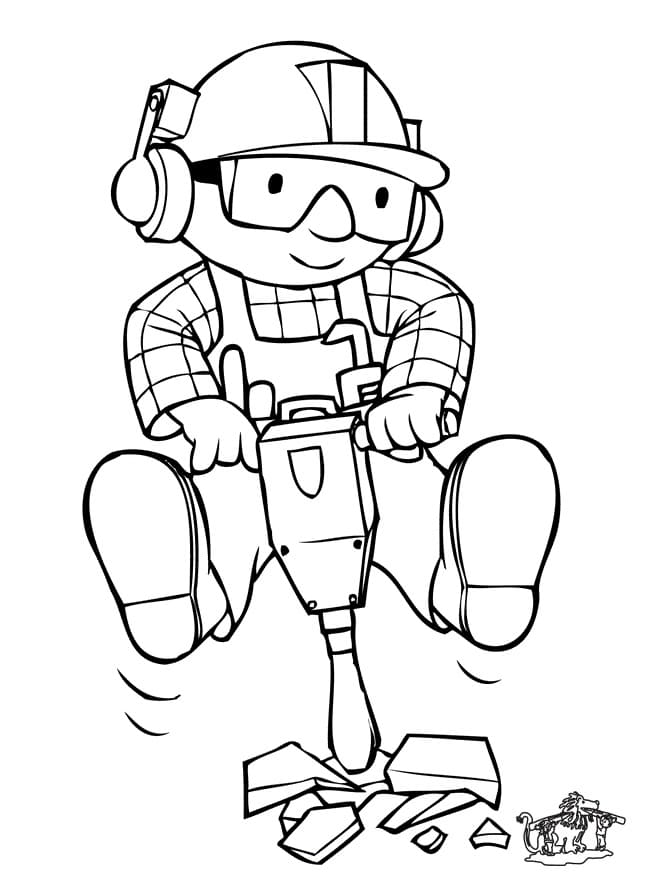 Desenho de Bob o Construtor para Crianças de 5 Anos para Colorir