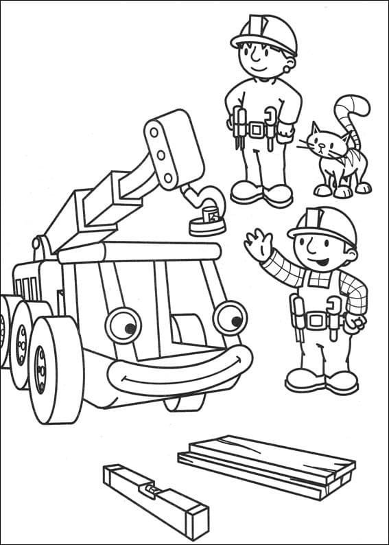 Desenho de Bob o Construtor em Pdf para Imprimir e Colorir