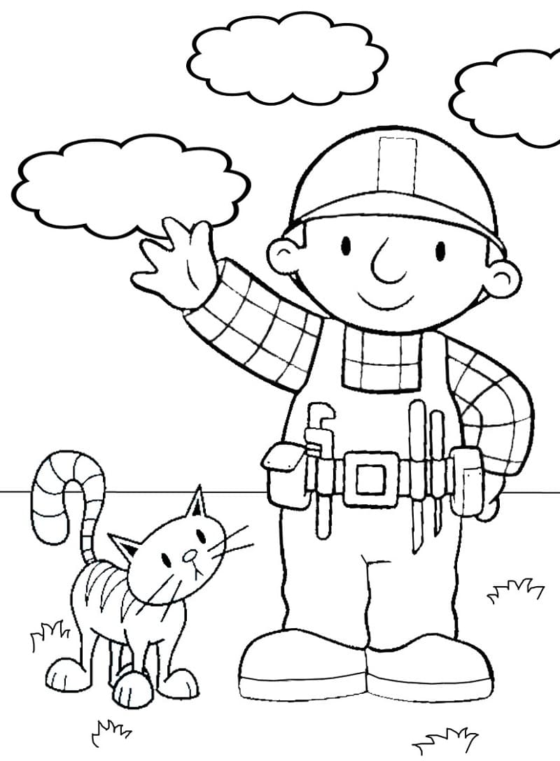 Desenho de Imprimivel Bob o Construtor para Colorir