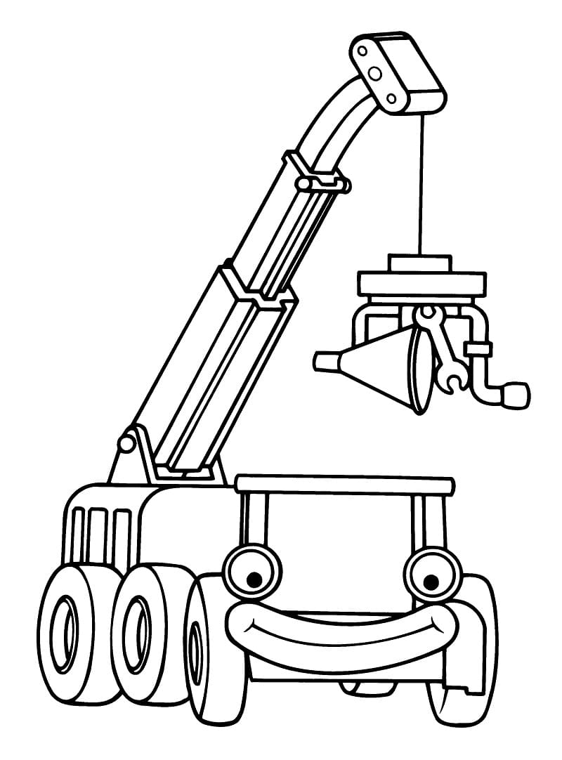 Desenho de Imprimivel Grátis Bob o Construtor para Crianças para Colorir