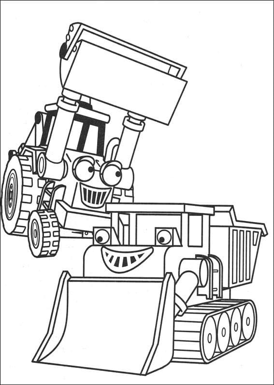 Desenho Tratores de Bob o Construtor para Colorir