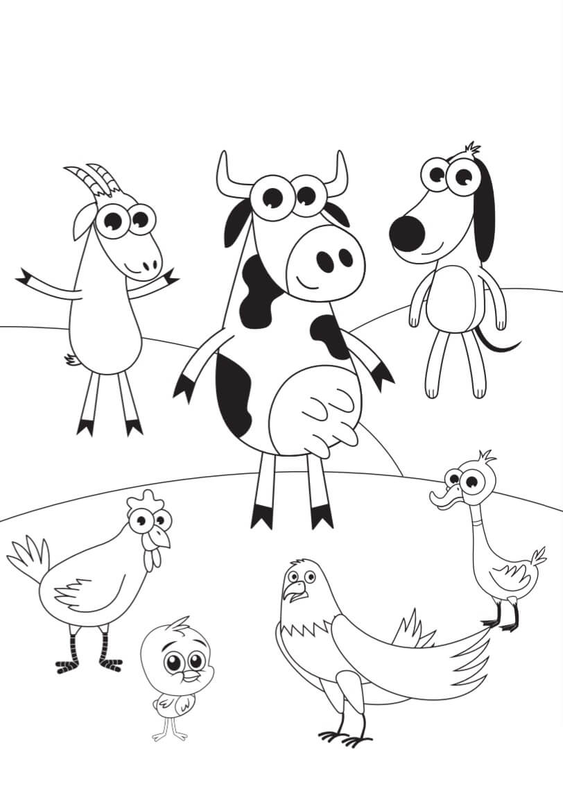 Desenho Animais de Bob Zoom para Colorir