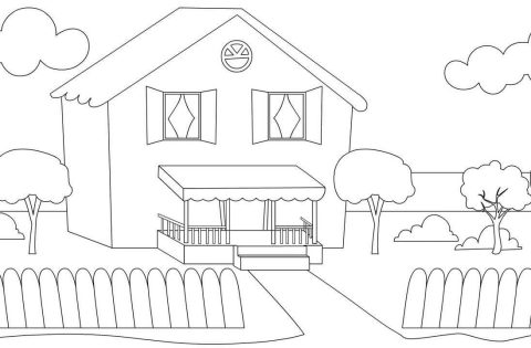 Desenho casa em Bob Zoom para Colorir