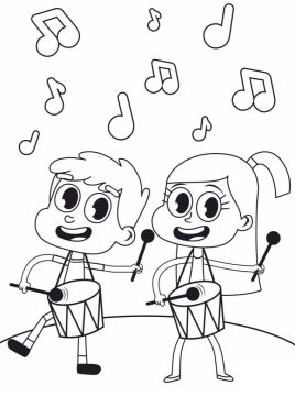 Desenho Menino e Menina de Bob Zoom para Colorir