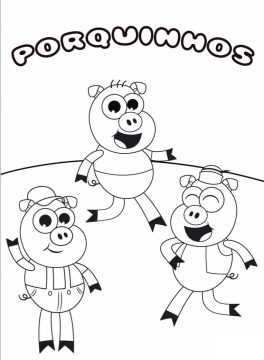 Desenho Porquinhos de Bob Zoom para Colorir