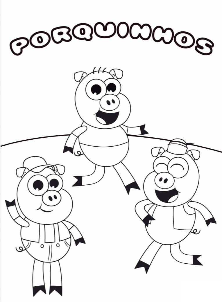 Desenho Porquinhos de Bob Zoom para Colorir