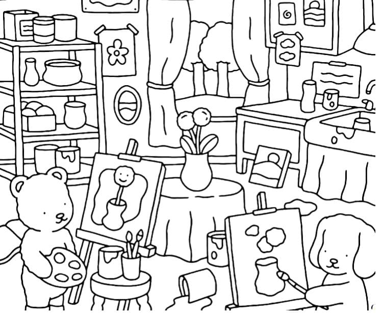Desenho de Bobbie Goods Pintando Quadro para Colorir