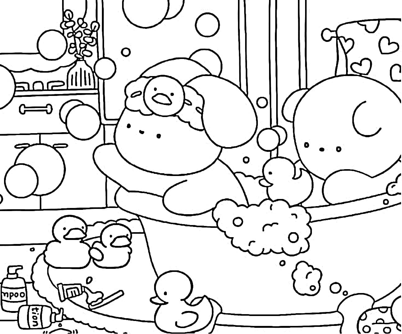 Desenho de Bobbie Goods Tomando Banho para Imprimir e Colorir