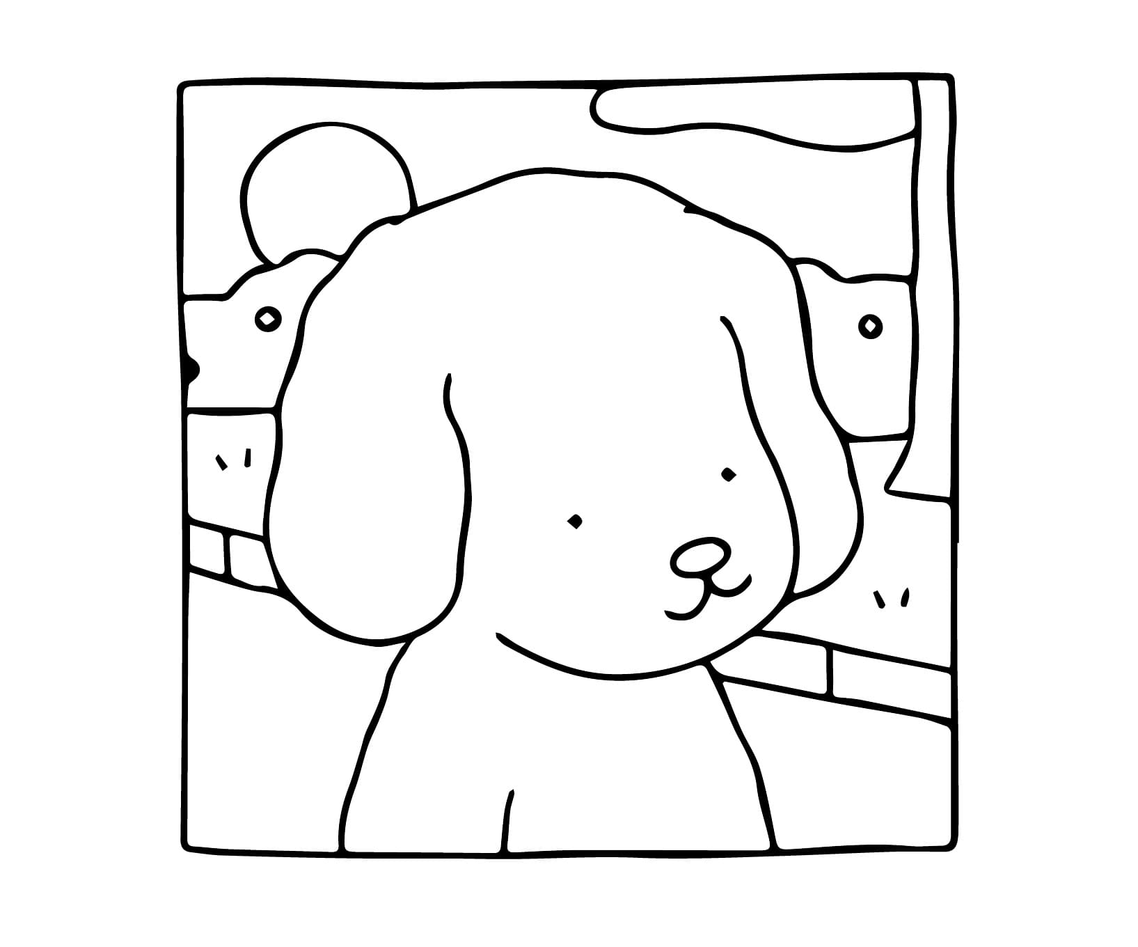 Desenho de Cachorro Fofo do Bobbie Goods Imprimir e Colorir