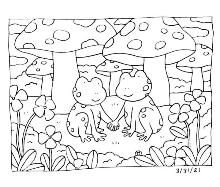 Desenho de Sapos do Bobbie Goods para Colorir