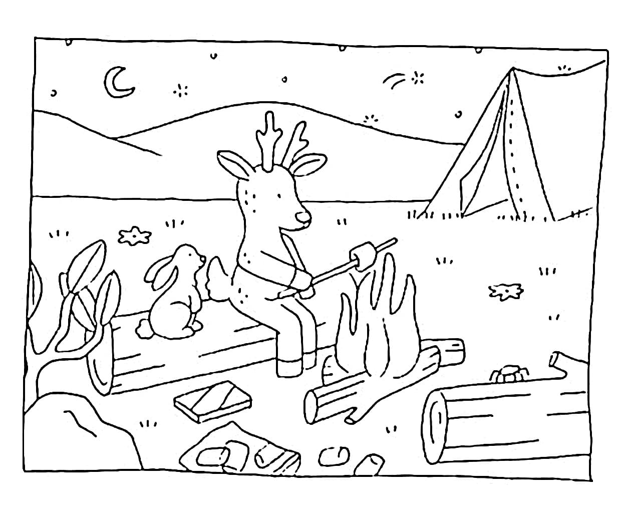 Desenho do Bobbie Goods Acampamento para Imprimir e Pintar