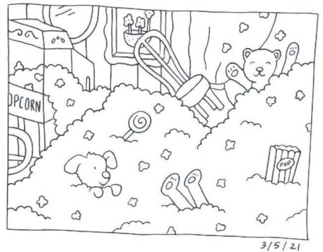 Imagens de Bobbie Goods Brincando com Pipoca para Pintar