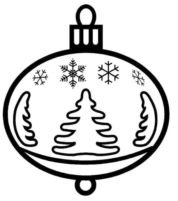 Desenho de Bela Bola de Natal para Colorir