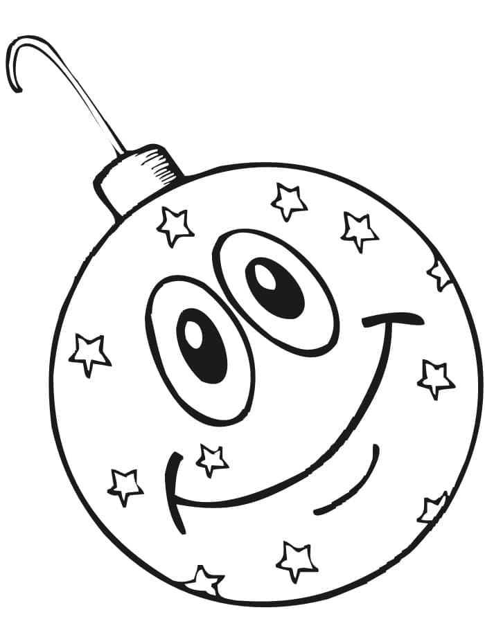 Desenho de Bola de Natal Animada para Colorir
