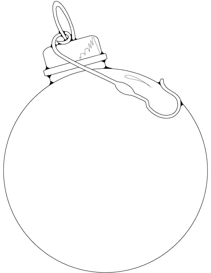 Desenho de Bola de Natal Muito Simples para Colorir