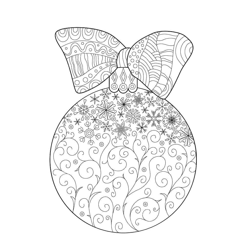 Desenho de Bola de Natal para Adultos para Colorir