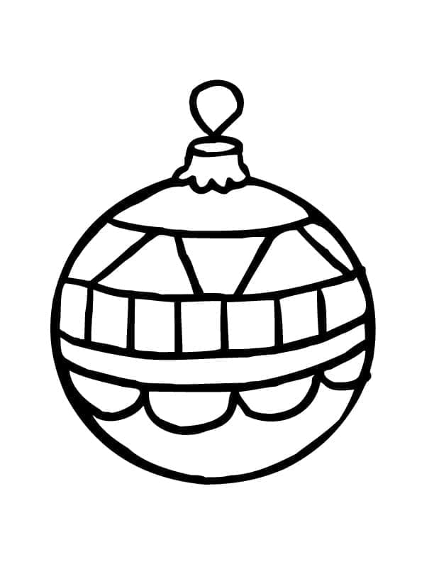 Desenho de Bola de Natal para Colorir com Lápis de Cor e Imprimir