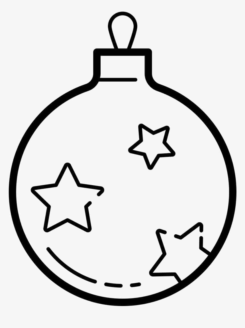 Desenho de Bola de Natal para Colorir e Pintar com Tinta Guache