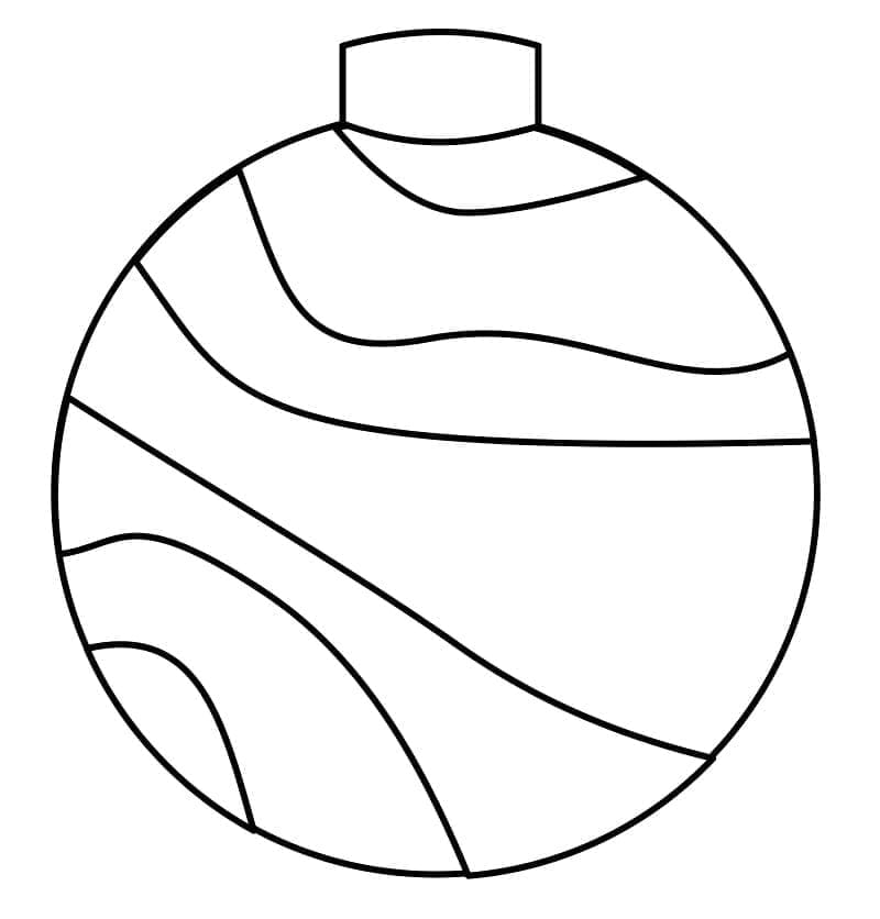 Desenho de Bola de Natal para Colorir Usando Giz de Cera e Imprimir