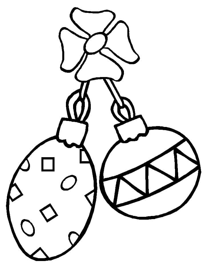 Desenho de Bolas de Natal Fáceis para Colorir