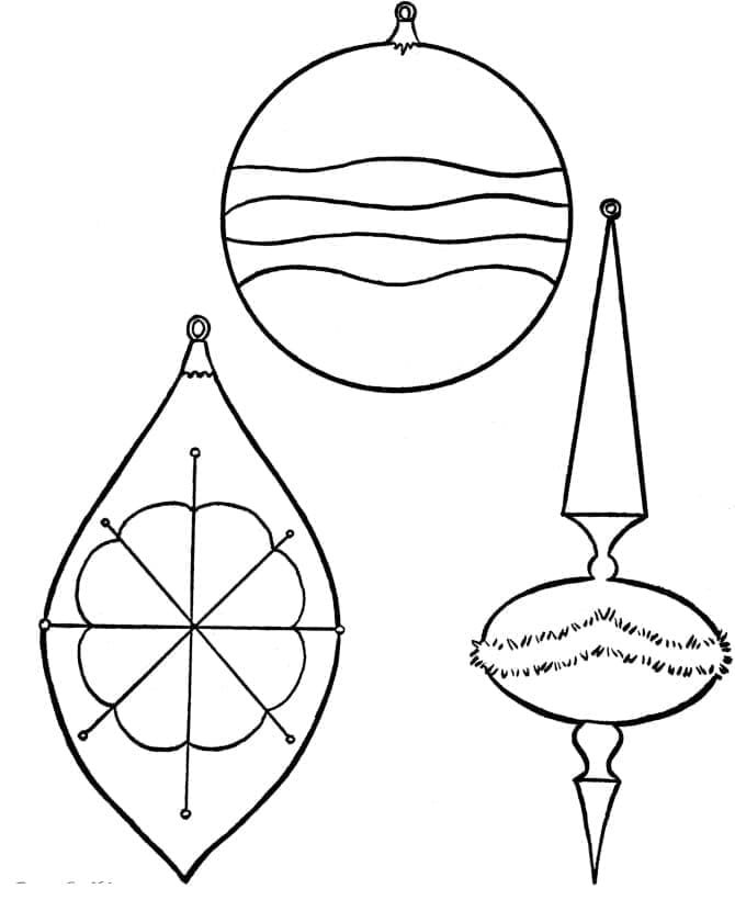 Desenho de Bolas de Natal Normal para Colorir